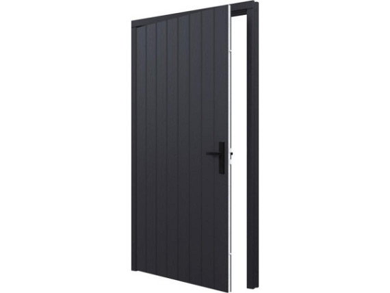Plaatdeur zwart enkel XL linksdraaiend deur (incl. hang- en sluitwerk)