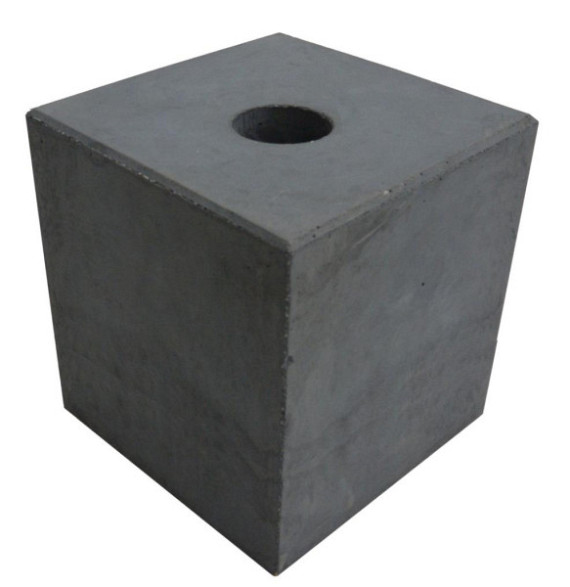 Betonpoer antraciet glad TH-11 200x200x200mm met doorlopend gat 40mm