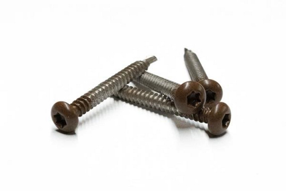 RVS schroef met gekleurde top voor NTW Castellation PRO, set a 50 stuks incl. bit, Ipé.