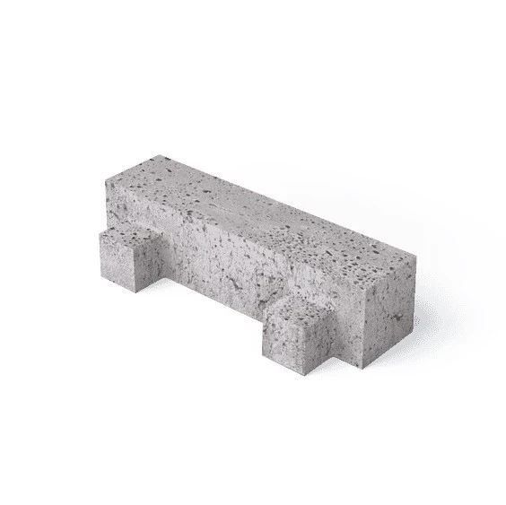 Betonklinker 40x10x10 cm met nok Grijs