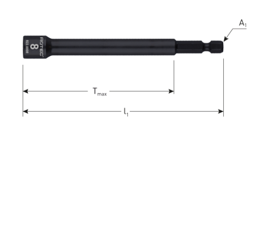 Dopsleutel extra diep E6,3 bitopname SW 8x110/75