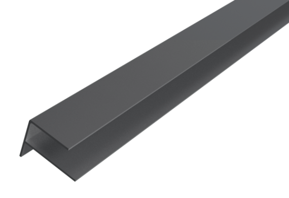 WEO35-60 Alu F-profiel Ebony Black L-300cm 65x80mm - RAL9005