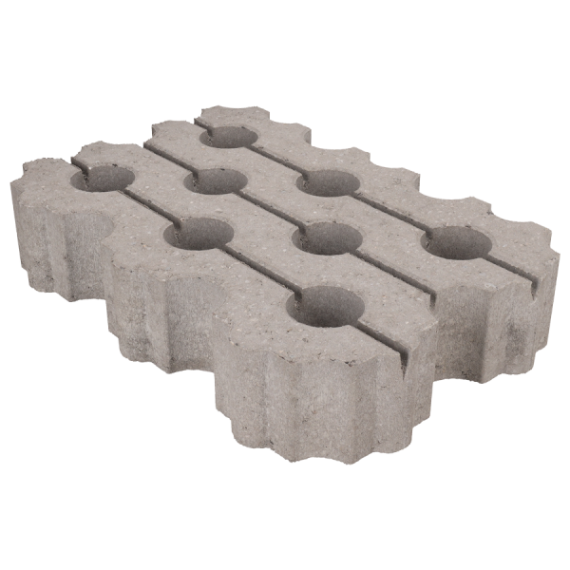 Grastegel 41x61x12 cm MP grijs vlak 4st/lg