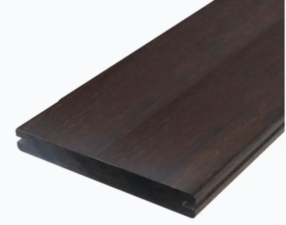 FelixWood Thermo Bamboe Melody 18x139mm dark grof/glad-Woca voorgeolied clip-kops tong+groef - lengte 186 cm