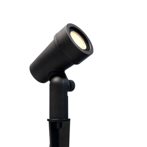 Mafra | rechte kap zwart prikspot | warmwit | 1,5 watt | dimbaar | OutdoorPro+ | 12 volt