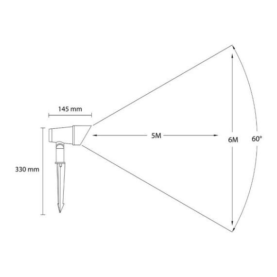 Campo | anti-verblindingskap zwart prikspot | warmwit | 6 watt | dimbaar | OutdoorPro+ | 12 volt