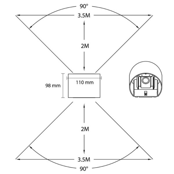 Soito | afgerond zwart wandlamp | up & down | warmwit | 2 x 4 watt  | dimbaar | OutdoorPro+ | 12 volt