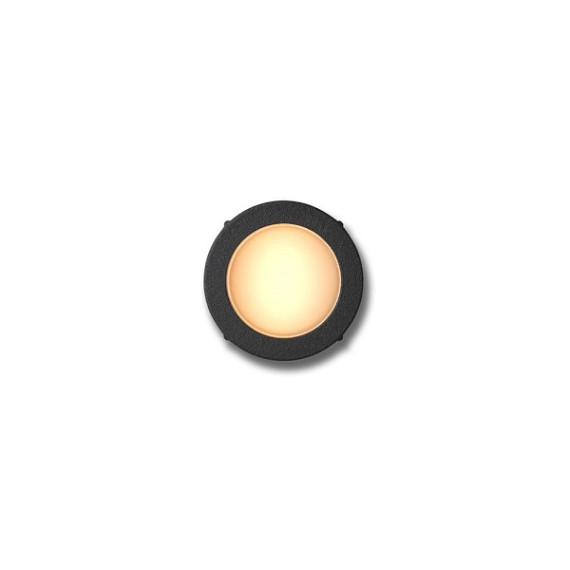 Avis | cirkel zwart grondspot | warmwit | 0,2 watt | OutdoorPro+ | 12 volt