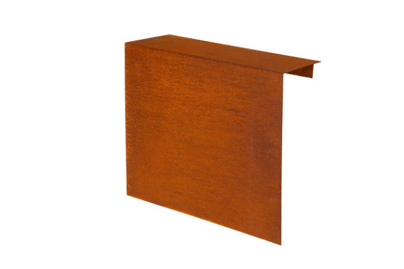 Overzetstuk corten muurelement recht 150x30x12,8 cm
