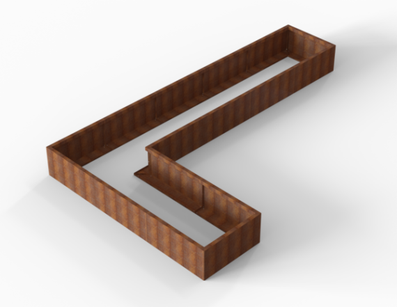 Bloembak corten Module+ L-vorm (diverse maten)