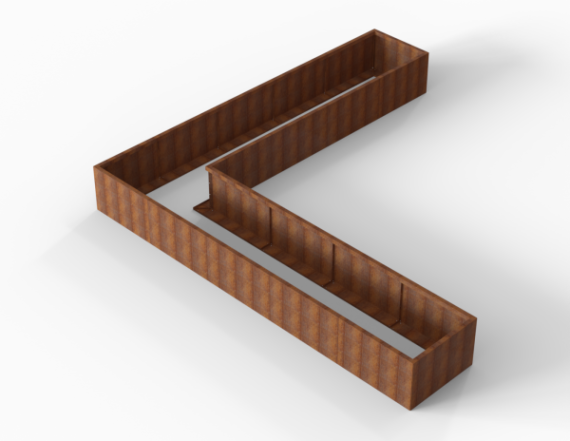 Bloembak corten Module+ L-vorm (diverse maten)