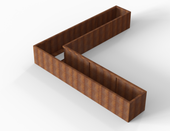 Bloembak corten Module+ L-vorm (diverse maten)