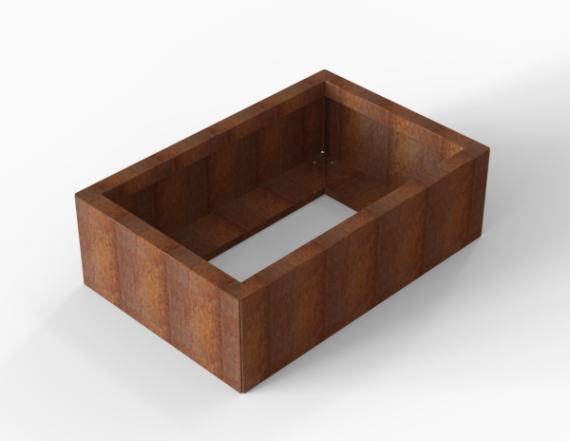 Bloembak corten Module+ 60x60x28 cm