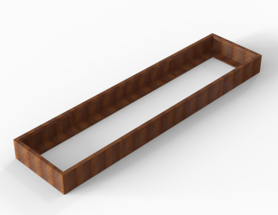 Bloembak corten Module+ 60x60x28 cm