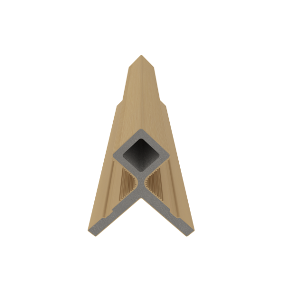 NewTechWood HKC co-extrusie hoekprofiel castellation t.b.v. wand bekleding, 7 x 8 x 300 cm, Red Ceda