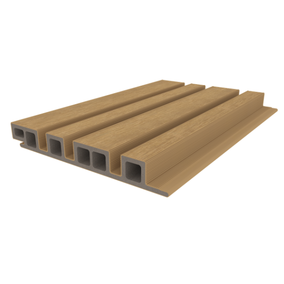 NewTechWood HKC co-extrusie wand bekleding castellation 4325 profiel, 2,5 x 19,6 x 290 cm, Red Cedar