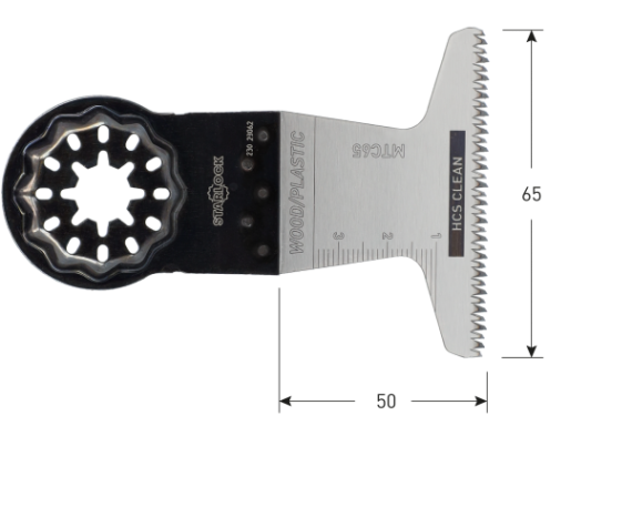 MTC65 HCS Hout/Plastic Starlock invalzaagblad 65x50