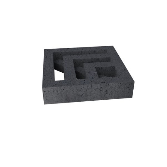 Grasbetontegel Leaf 80x80x10 cm Antraciet