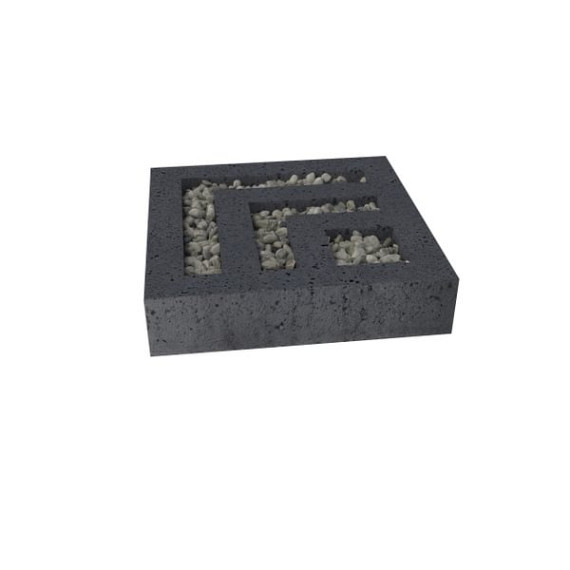 Grasbetontegel Leaf 80x80x10 cm Antraciet