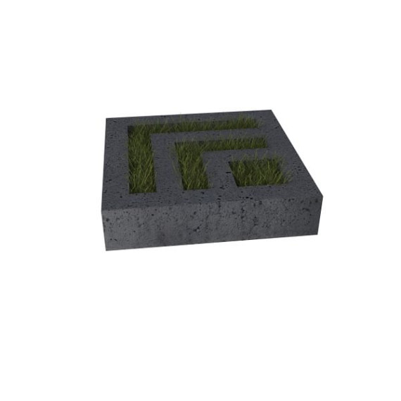 Grasbetontegel Leaf 80x80x10 cm Antraciet
