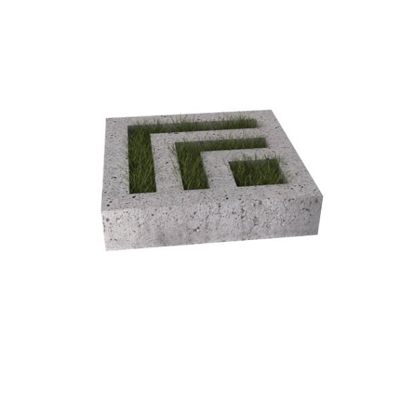 Grasbetontegel Leaf 80x80x10 cm Grijs