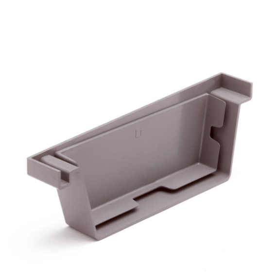 Bakgoot grijs Eindstuk Links 140mm