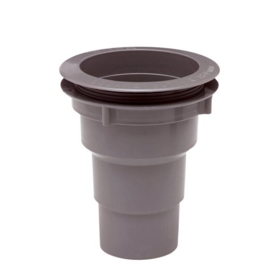 Bakgoot grijs Gootuitloop met wartel Ø70-80-100mm