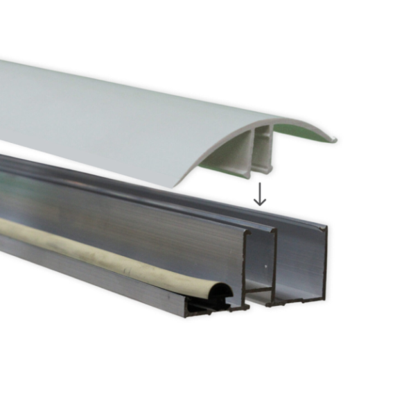 Vario aluminium zijprofiel incl. pvc kliklijst - 4 mtr