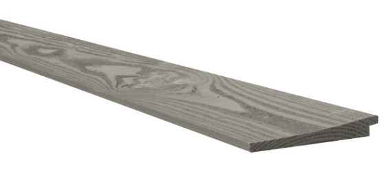 Douglas zweeds rabat breed 1,1-2,7 x 19,5 x 400 cm, grijs gespoten.