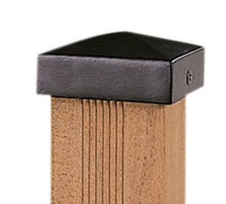 Paalornament piramide 7 x 7 cm metaal zwart.