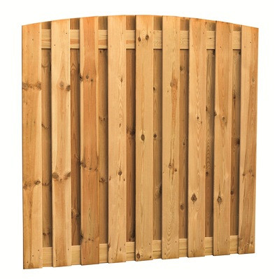 Grenen geschaafd plankenscherm 19-planks 15 mm, 180 x 180 cm, verticaal toog, groen geïmpregneerd.