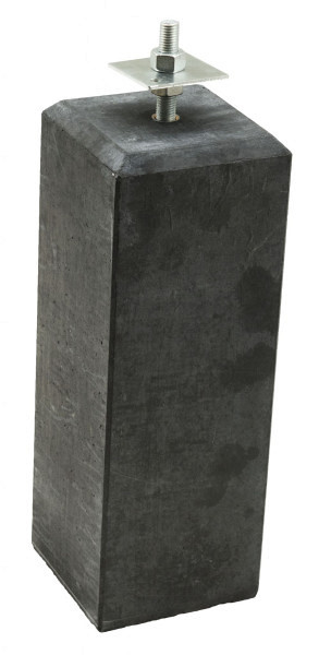 Betonpoer 18 x 18 x 50 cm, met verstelbare plaat, antraciet.