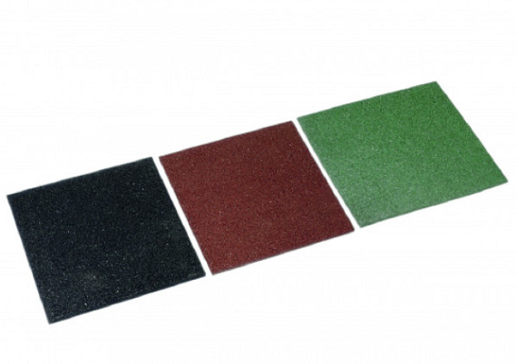 Rubbertegel 50 x 50 cm dikte 2.5cm zwart