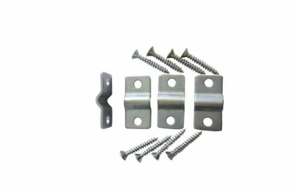 Traliebeslag voor 5mm per set (4 stuks), verzinkt 20x36mm incl. schroeven