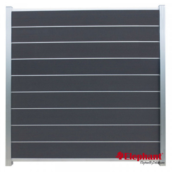 Modular composiet schuttingscherm Rock Grey/ alu 180x195cm