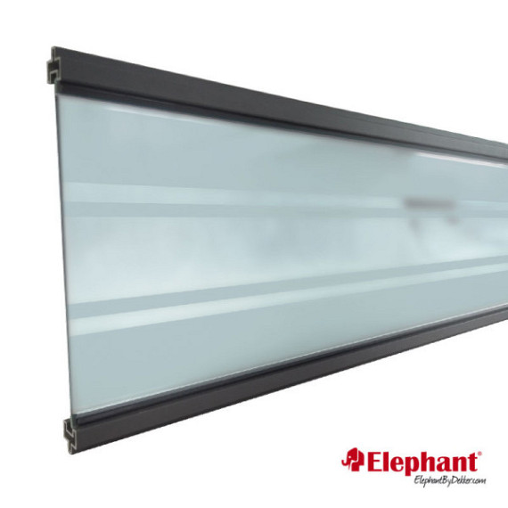 Lamel Deco Glas 2x20,6x179,3cm incl. regels Alum. Antraciet t.b.v. WPC Modular
