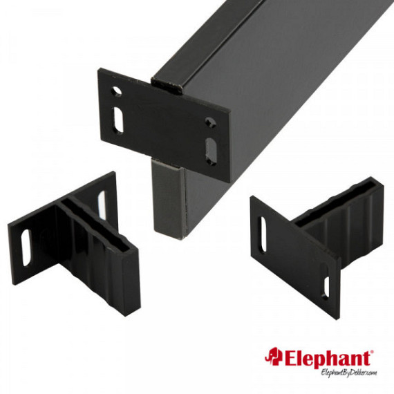 T-Beslag antraciet gepoedercoat set 6st.