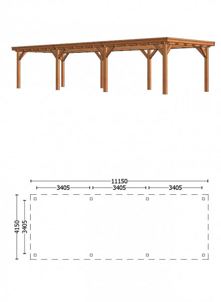Buitenverblijf Siena 11150x4150x2500mm (bxdxh)