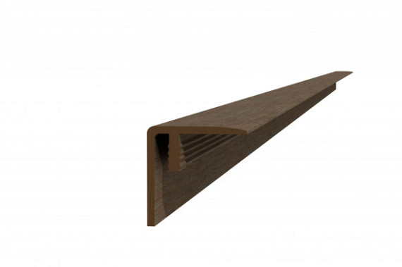 Composiet hoekprofiel/plint 4 x 4 x 300 cm, bruin.