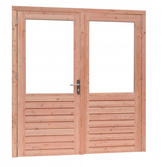Douglas dubbele 6-ruits deur Prestige met dubbelglas, 202 x 221 cm, onbehandeld.