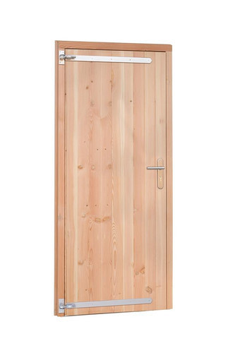 Douglas enkele dichte deur inclusief kozijn, rechtsdraaiend, 90 x 201 cm, onbehandeld.