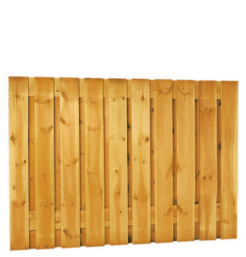 Grenen geschaafd plankenscherm 21-planks 17 mm, 180 x 130 cm, verticaal recht, groen geïmpregneerd.