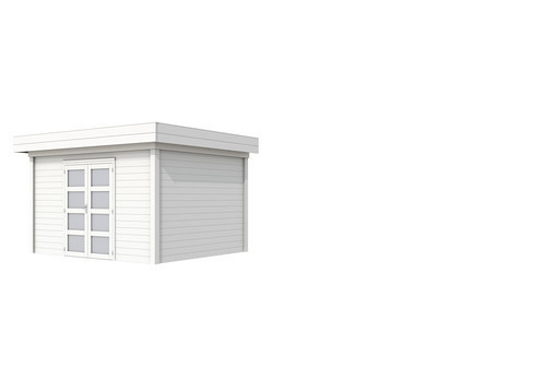 Topvision tuinhuis Parelhoen 400x300 cm, wit gespoten.