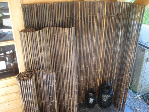Bamboe rolscherm zwart (diverse maten)