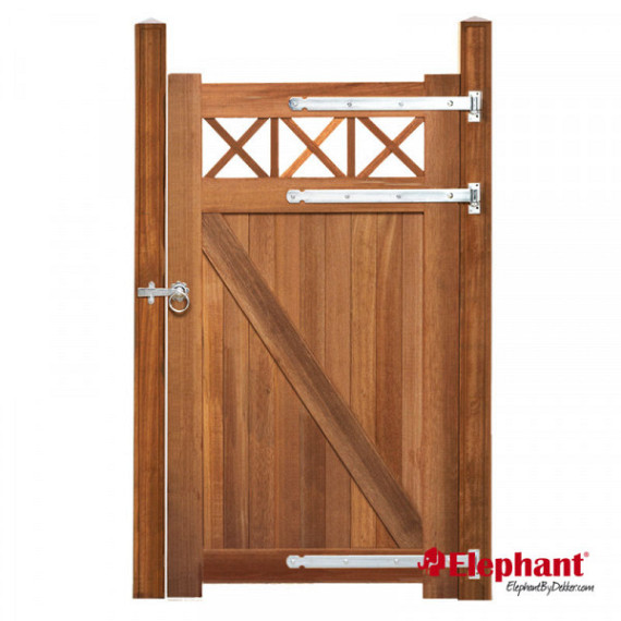 Belvedere bangkirai poort met trellis 100x180cm (incl. poortbeslag)
