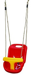 Babyzitje luxe rood/geel.