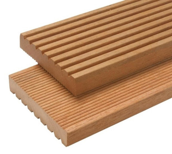 Bangkirai Basic vlonderplank hardhout 25x145mm 396cm lengte profiel 113