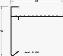 Roval Classic daktrim 60x64mm Lengte 250cm - RAL 9005 Zwart excl. verbindingsplaatje