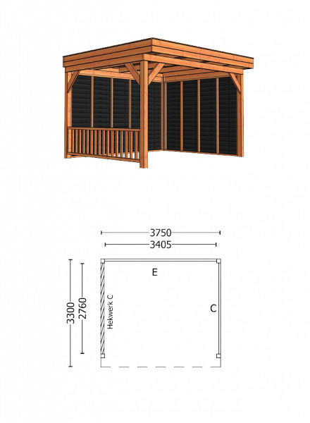 Buitenverblijf Casa 4850x3300x2600mm (bxdxh)