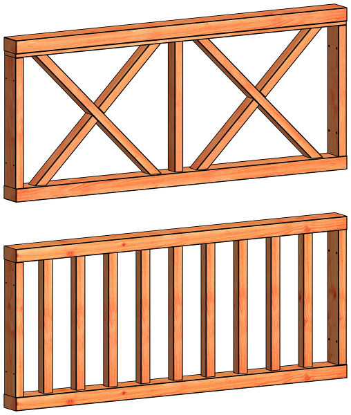 Veranda spijlen hekwerk B 700x1630mm onbehandeld
